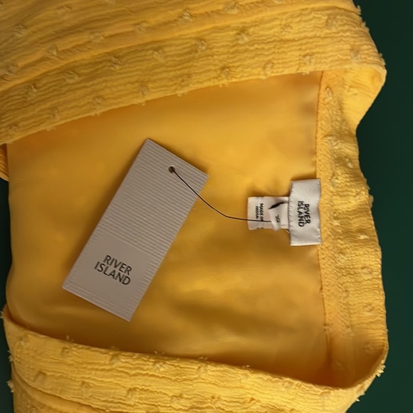 NWT River Island Yellow Bright Wide Sleeve Blouse - Picture 4 of 4